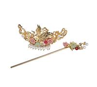 Chinese Wedding Bride Hair Accessory,Chinese Style Tassel Hairpin,Hanfu Headdress Antique Girl Tassel Step Shake Accessories,Ancient Golden Pink Flower Hairpin
