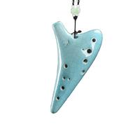 Chinese White Porcelain Ceramic Flute Instrument 12 Hole AC Tuning