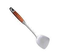 Chinese Wok Spatula, 304 Stainless Steel Spatula with Heat Resistant Wooden Handle Wok Utensils,Silver/15.7Inch