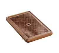 Chinese Wooden Tea Tray with Draina Kung Fu Tea Ceremony Serving Table for Home Office & Bar for Tea Lovers (Natural 53.5x33.5x5.5cm)