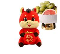 Chinese Year Of The Horse Plush | 2026 Chinese New Year Plush,Good Luck Souvenir Blessing Animal Toy for Car Interior Office Home School Bookshelf Tabletop Decor