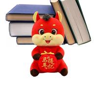 Chinese Year Of The Horse Toy | 2026 Chinese New Year Plush,Good Luck Souvenir Blessing Animal Toy for Car Interior Office Home School Bookshelf Tabletop Decor