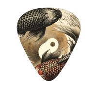 Chinese-Yin-Yang-Koi-Fish 12 Pack Guitar Picks With 3 Thicknesses And Storage Box, Abs Plectrums For Electric Bass Guitar Players