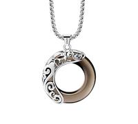 Chinese Zodiac Charms Necklace 925 Sterling Silver Obsidian Jade Donut 12 Zodiac Animals Pendant Amulet Lucky Charm Necklaces for Men/Women,Dog
