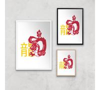 Chinese Zodiac Dragon Giclee Art Print - A2 - Print Only