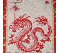 Chinese Zodiac Dragon Table Runner for Kitchen Dining Table Decoration - 13 X 72 Inches Polyester Holiday Runner for Spring Festival State-of-the-Art Year 2024 Red Plus Yellow(Table Runner B)