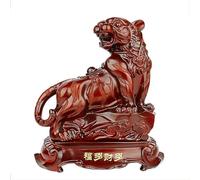 Chinese Zodiac Figurines - Large Wood-Like Resin Statues of 12 Animals for Home & Office Feng Shui Decor, 2024 Wealth & Good Luck Ornaments, Pig Design