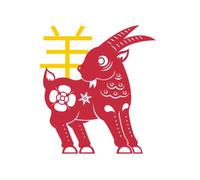 Chinese Zodiac Goat Sweatshirt - White - L - White