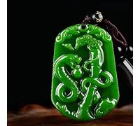 Chinese Zodiac Jade Pendant Necklace Chinese Men Jewelry Jadeite Carved Green Charm Fashion Gifts Amulet Natural Women (Gem Color : Snake)