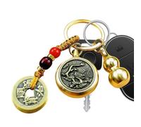 Chinese Zodiac Keyring, Chinese Keyring, Brass Bottle Key Chain | Water Bottle, Beautiful Bottle Keyring, with Coins, Zodiac for the