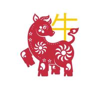 Chinese Zodiac Ox Sweatshirt - White - L - White