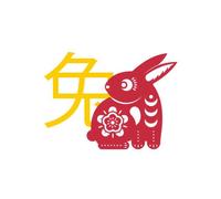 Chinese Zodiac Rabbit Sweatshirt - White - XXL - White
