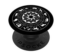 Chinese Zodiac sign wheel astrology circle astrologist PopSockets Swappable PopGrip