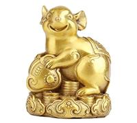 Chinese Zodiac Statues - Brass 12 Animal Figurines for Wealth & Luck, Feng Shui Decorative Ornaments, Collectible Table Decor for Home & Office