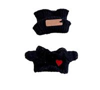 Chinese Zodiac Toy Outfit for 59-67 Inch Dolls Handmade Crochet Sweater Hat Bag Accessories Soft Fabric (Black, 17cm)