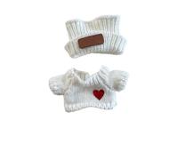 Chinese Zodiac Toy Outfit for 59-67 Inch Dolls Handmade Crochet Sweater Hat Bag Accessories Soft Fabric (White, 17cm)