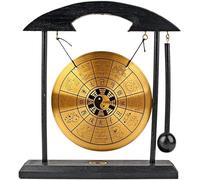 Chinese Zodiac Zen Table Gong With Wooden Drumstick, Feng Shui Desktop Gong Vintage Chinese Hanging Gong For Sound Healing Home,19 * 5 * 21cm