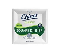 Chinet Classic Square Dinner Plate 9 1/2" - 18ct