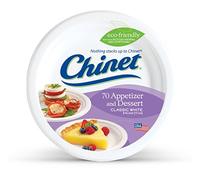 Chinet Classic White, Round Appetizer and Dessert Plates, 6.75 Inches, 70 Count