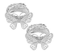Chinflly Curtain Tiebacks,Silver Butterfly Spring Design Modern Curtain Holdbacks Curtain Holders Metal Curtain Tie Backs Home Decor, 2-Pack