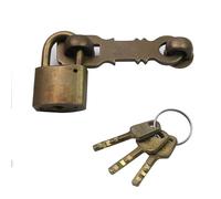 Chinflly Padlock Lock,Antique Heavy Duty Door Lock,Vintage Retro Solid Brass Gate Lock,Dark Brass Hasp+Padlock