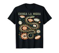 Chinga La Migra Immigration Floral Flowers Snake Graphic T-Shirt