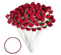 Chingcoo Handmade Bouquet Blanket, 80 x 80 cm Rose Bouquet Crochet Blanket, Crochet Rose Blanket, Bouquet, Rose Bouquet Blanket, Flower Blankets for Birthday, Valentine's Day, Mother's Day, Wedding