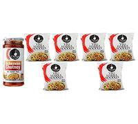 Ching's Schezwan Chutney 250g and Pack of 6 Ching's Veg Hakka Noodles 150g - Make Your Food Tantalizing and Delicious with Schezwan Chutney - Authentic Chinese Veg Noodles Made with 100% Durum Wheat