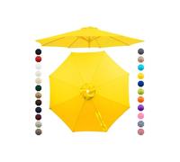Chinimon Replacement Parasol Canopy 2m/2.5m/2.7m/3m/3.5m, 6/8 Arms Garden Parasol Cover for Yard Beach (Yellow, 2.7m/6-Ribs)