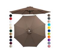Chinimon Replacement Parasol Canopy 2m/2.5m/2.7m/3m/3.5m, 6/8 Arms Parasol Replacement Cover, Garden Parasol Replacement Canopy for Garden Umbrella Yard Beach (Deep Top, 2.7m/8-Ribs)