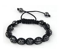 Chinkyboo Shamballa Bracelets Friendship Disco Ball Bracelet Pave Crystal Beads Macrame - 3 Styles to Choose - White/Black/Mix Color (Black)