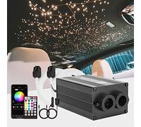 CHINLY Bluetooth 12W RGBW Twinkle LED Fiber Optic Star Ceiling Lights Kit APP/Remote Control Mixed 135pcs*0.75mm+10pcs*1.0mm+3pcs*1.5mm for Home/Car