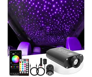 CHINLY Bluetooth 16W RGBW LED Fiber Optic Star Ceiling Lights Kit APP/Remote Control 260pcs*0.03in*6.5ft Optical Fiber for Home/Car