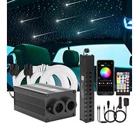 CHINLY Meteor Bluetooth 12W RGBW Twinkle LED Fiber Optic Star Ceiling Lights Kit APP/Remote Control Mixed 350pcs*0.5mm+40pcs*0.75mm+10pcs*1.0mm for Home/Car