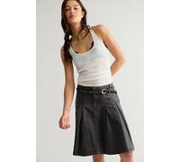 Chino Pleated Midi Skirt at Free People in Washed Black, Size: US 4 - female