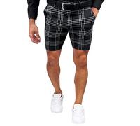 Chino Shorts Men Plaid Mens Smart Suit Shorts Checked Printed Dress Short