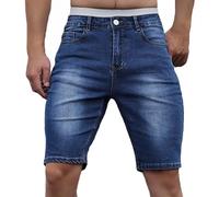 Chino Trousers Men's Short Stretch Denim Shorts Button Placket with Zip Golf Shorts with Pockets Chino Shorts Slim Fit Casual Shorts Summer Short Trousers Men's Denim Shorts Men's Shorts, blue, XL