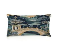 Chinoiserie Asian Pagoda White Blue Porcelain Body Pillow Cover 12x20 Linen Boho Soft Body Pillow Pillowcase Traditional Chinese Culture Long Lumbar Throw Pillow Covers for Indoors Outside Home