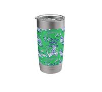 Chinoiserie Blue & Green Willow Pattern Preppy Toile Stainless Steel Insulated Tumbler