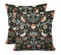 Chinoiserie Floral Bird Colorful Pillow Covers 16X16 in Set of 2 Orange Sage Green Pimpernel Flower Throw Pillow Cases Vintage Art Pillow Covers Modern Home Decor for Couch Sofa Porch Outdoor