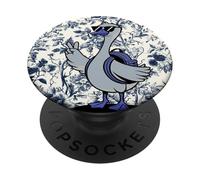 Chinoiserie Floral Blue Supercute Cool Sunglasses Goose PopSockets Adhesive PopGrip