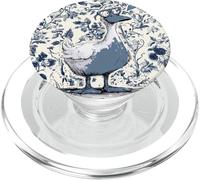 Chinoiserie Floral Blue Supercute Wildflowers Nerd Goose PopSockets PopGrip for MagSafe