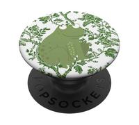 Chinoiserie Floral Green Supercute Frog PopSockets Adhesive PopGrip