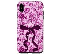 Chinoiserie Floral Pink Supercute Ribbon Wildflower Bow Case for iPhone XS Max
