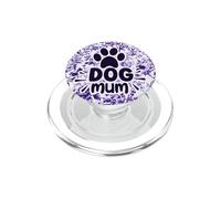 Chinoiserie Floral Purple Supercute Paw Dog Mum PopSockets PopGrip for MagSafe