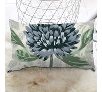 Chinoiserie Floral Rectangular Cushion Cover Green Black Flower Cushion Cover Throw Pillow Cover Classic Outdoor Garden Decoration For Sofa Couch Bed Chair Indoor 12x20 IN