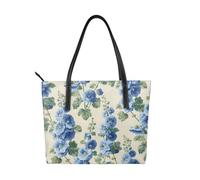Chinoiserie Flower Vegan Leather Handbag for Women Tree Tote Bag with Top Handle, Large Shoulder Purse for Everyday Work Travel
