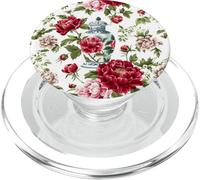 Chinoiserie Ginger Jar Red Peonies Grandmillennial PopSockets PopGrip for MagSafe