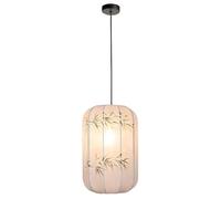 Chinoiserie Lantern Fabric Lampshade Flower and Bird Patterns Oriental Hanging Lamp Simple Chandelier for Living Dinning Room Kitchen Island Bedroom Restaurant