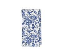 Chinoiserie Style Dish Towels - Set of 2, Woven Modern Kitchen Towels with Character Theme, Super Soft Oblong Dish Cloths, Machine Washable Bird & Floral Hand Towels, 18x26 inch - Blue and White